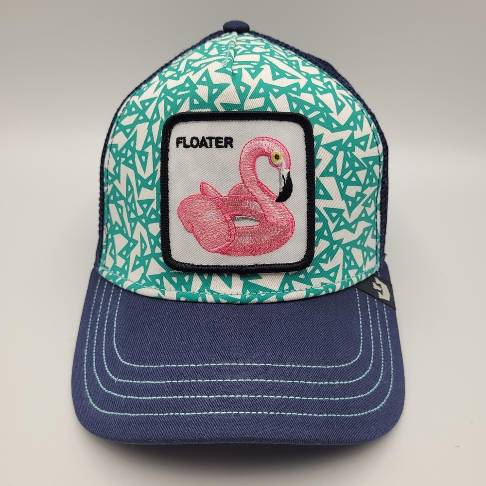 Goorin Bros Floater Hat Cap Snap Back Mens One Size Flamingo Blue Mesh Trucker